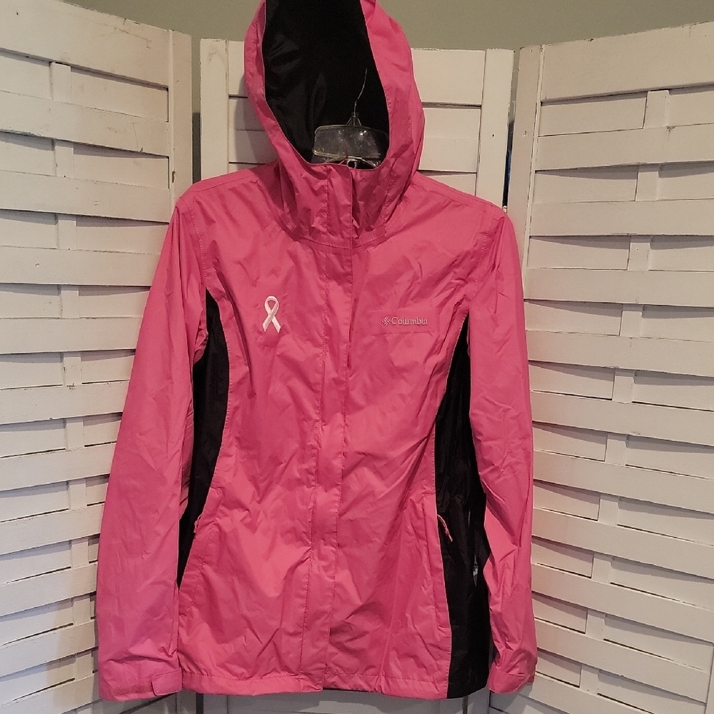Columbia Pink And Black Breast Cancer Awareness All Weather Jacket Size Large
